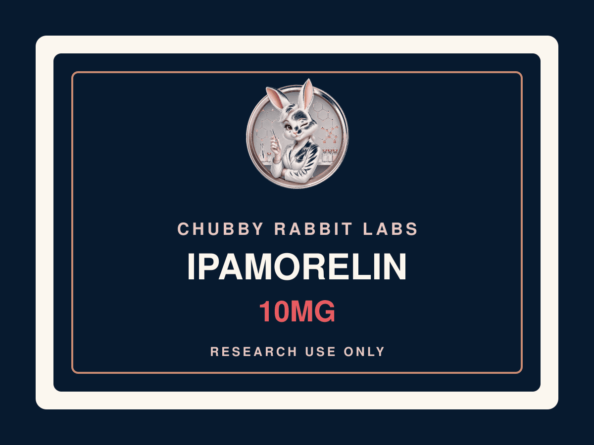 Chubby Rabbit Labs Ipamorelin 10mg research material label