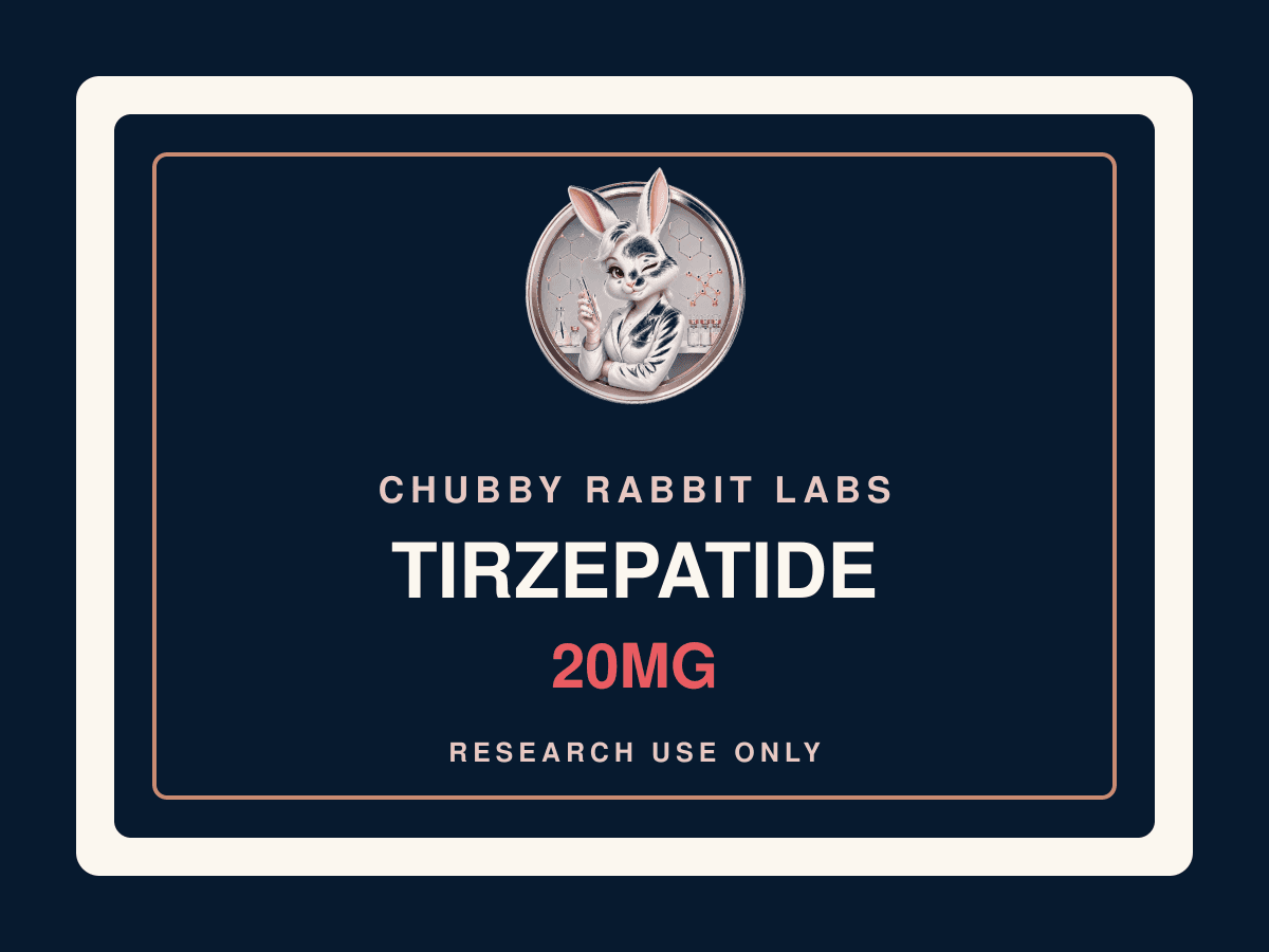 Chubby Rabbit Labs Tirzepatide 20mg research material label